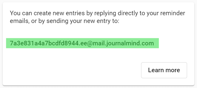 An image showing where to find your journal's email address